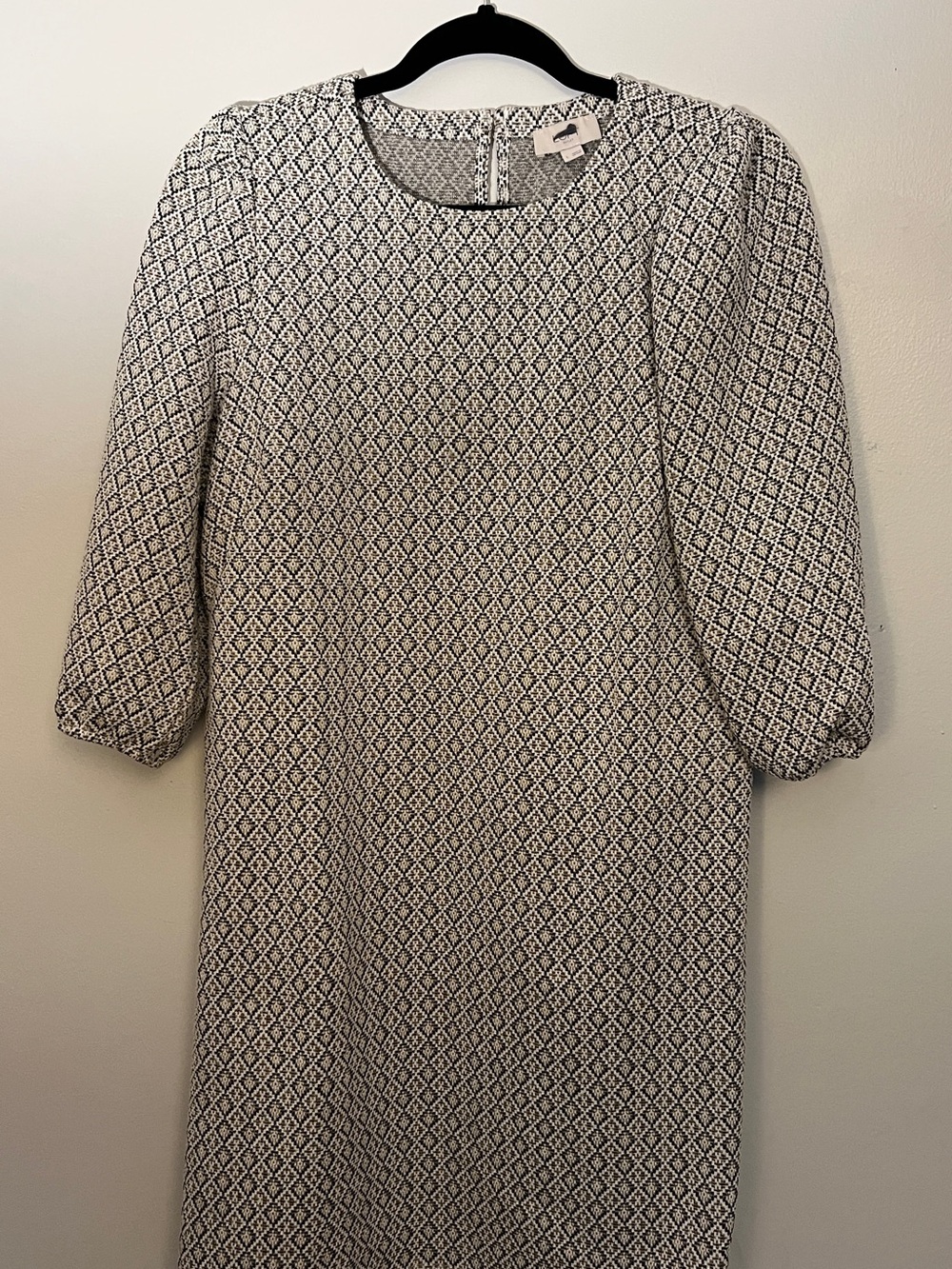 LOFT Black & White Geometric knee length Dress